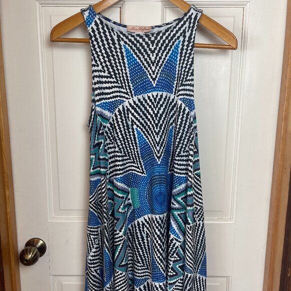 Mara Hoffman Printed Blue Geometric Swing Dress XS - Picture 1 of 3